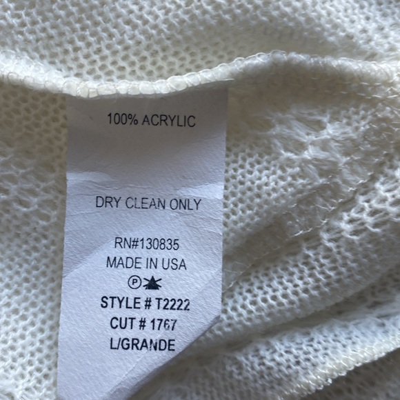 White Draped Cardigan Sweater - Picture 5 of 5